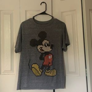 Gray Mickey Mouse Pixelated Shirt Size XL